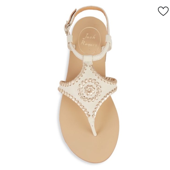 Jack Rogers NWOT Maci Sandals in Bone Gold Size 9.5 - Picture 1 of 16